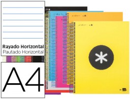 Cuaderno espiral Liderpapel Antartik A-4 tapa forrada 120h micro 100g raya horizontal colores surtidos
